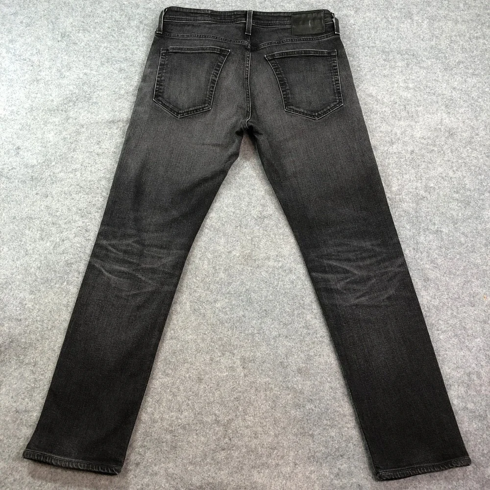 AG Tellis Mens Jeans 34x33 (fits 32x30) Black Slim Fit Dark Wash Stretch Denim